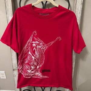 Dungeons & Dragons Loot Gaming Dragon Graphic T Shirt Red‎ Cotton L